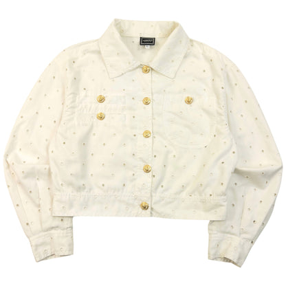 Vintage 90s Versace Jeans Couture Eyelet Pattern Jacket Womens Size L | Large, Multicoloured