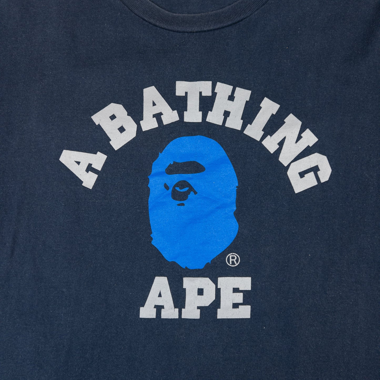 Vintage Bape College Logo T Shirt Size M