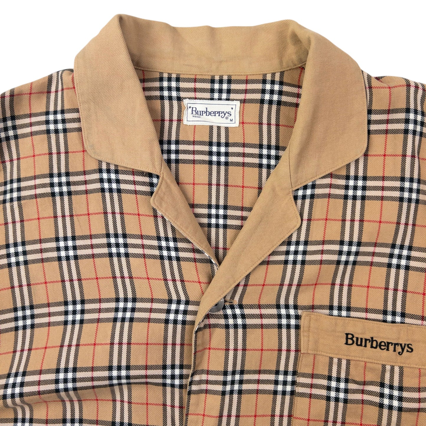 Vintage 90s Burberry Nova Check Long Sleeve Button Up Shirt Size M | Medium, Beige