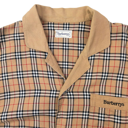 Vintage 90s Burberry Nova Check Long Sleeve Button Up Shirt Size M | Medium, Beige