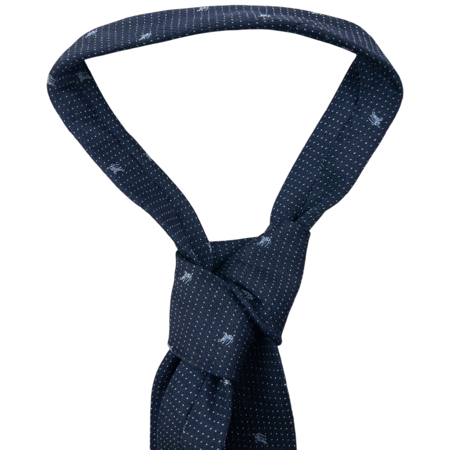 Vintage 2000s Burberry Monogram Silk Tie | O/S, Navy