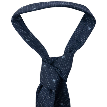 Vintage 2000s Burberry Monogram Silk Tie | O/S, Navy