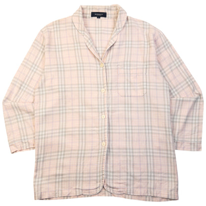 Vintage 2000s Burberry Nova Check Long Sleeve Button Up Pyjama Shirt Womens Size L | Large, Pink