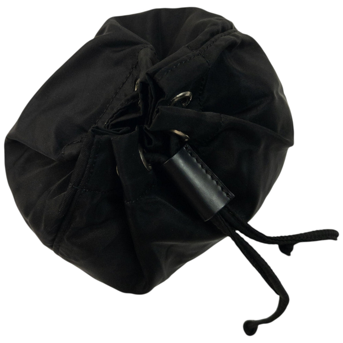 Vintage 90s Prada Drawstring Pouch Bag | O/S, Black