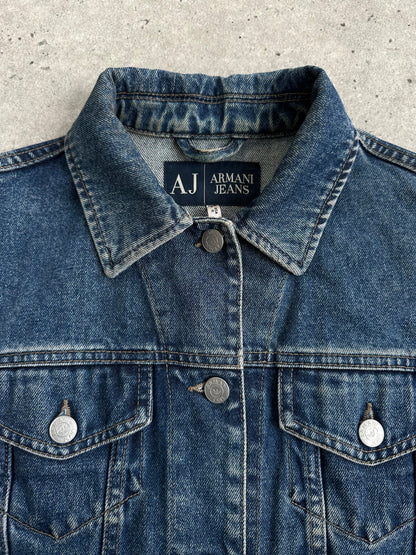 Armani Jeans 1990s Cotton Mid Wash Denim Jacket - S