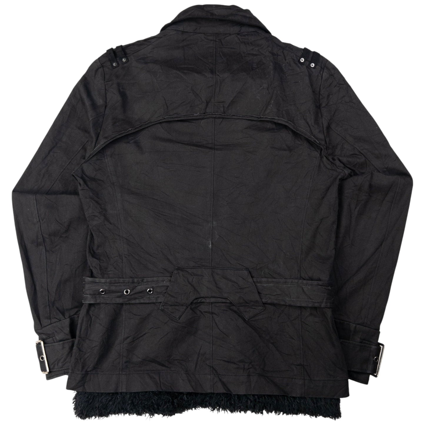 Vintage PPFM Fur Lined Zip Up Belted Jacket Womens Size M