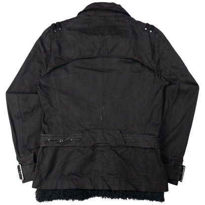 Vintage PPFM Fur Lined Zip Up Belted Jacket Womens Size M