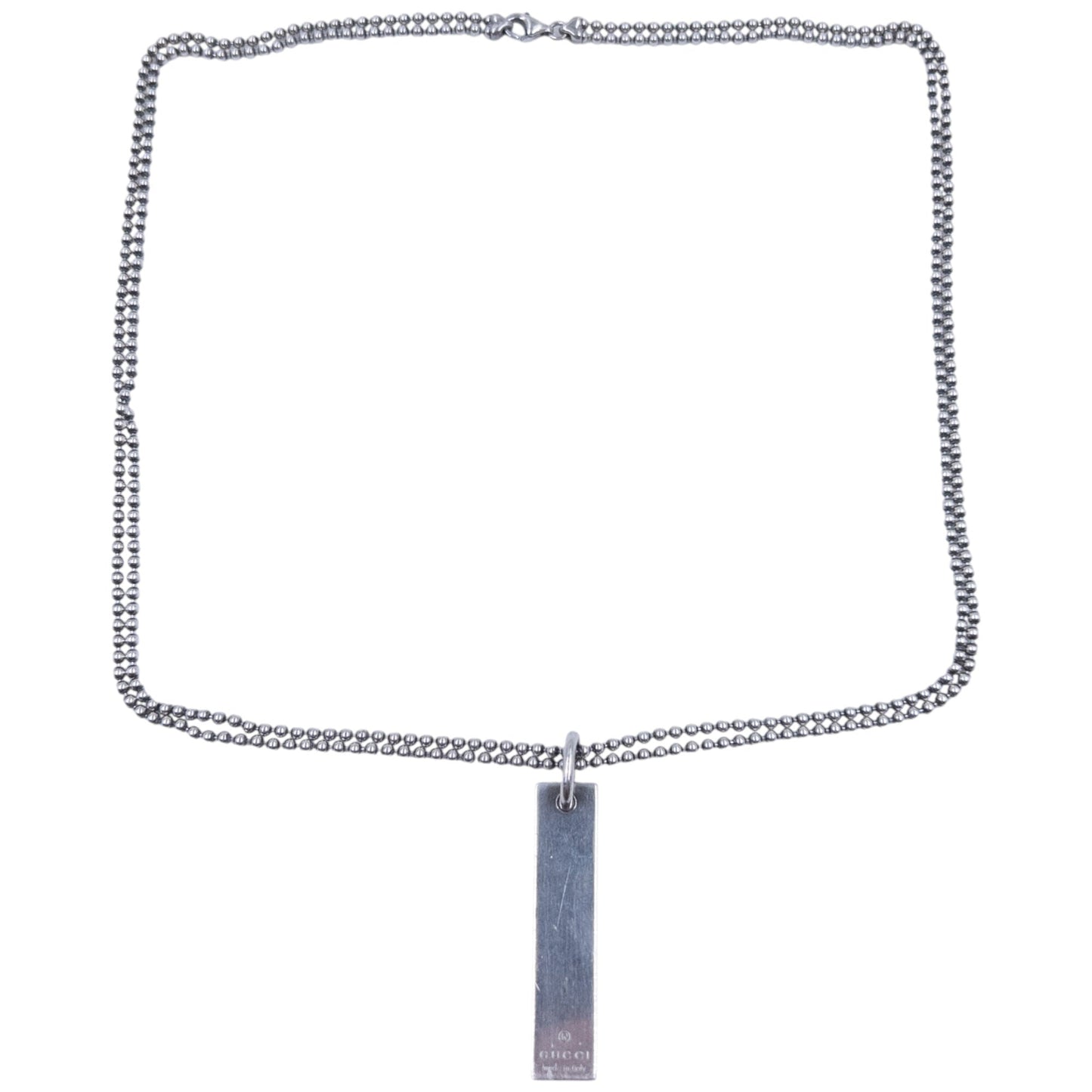 Vintage Gucci Silver Pendent Double-Chain Necklace | O/S, Grey