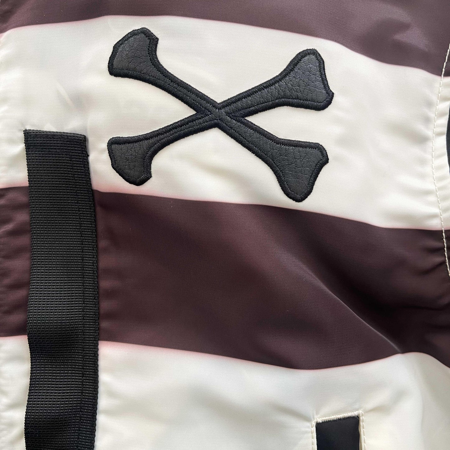 Vanson Leathers Striped Bomber Jacket - XL