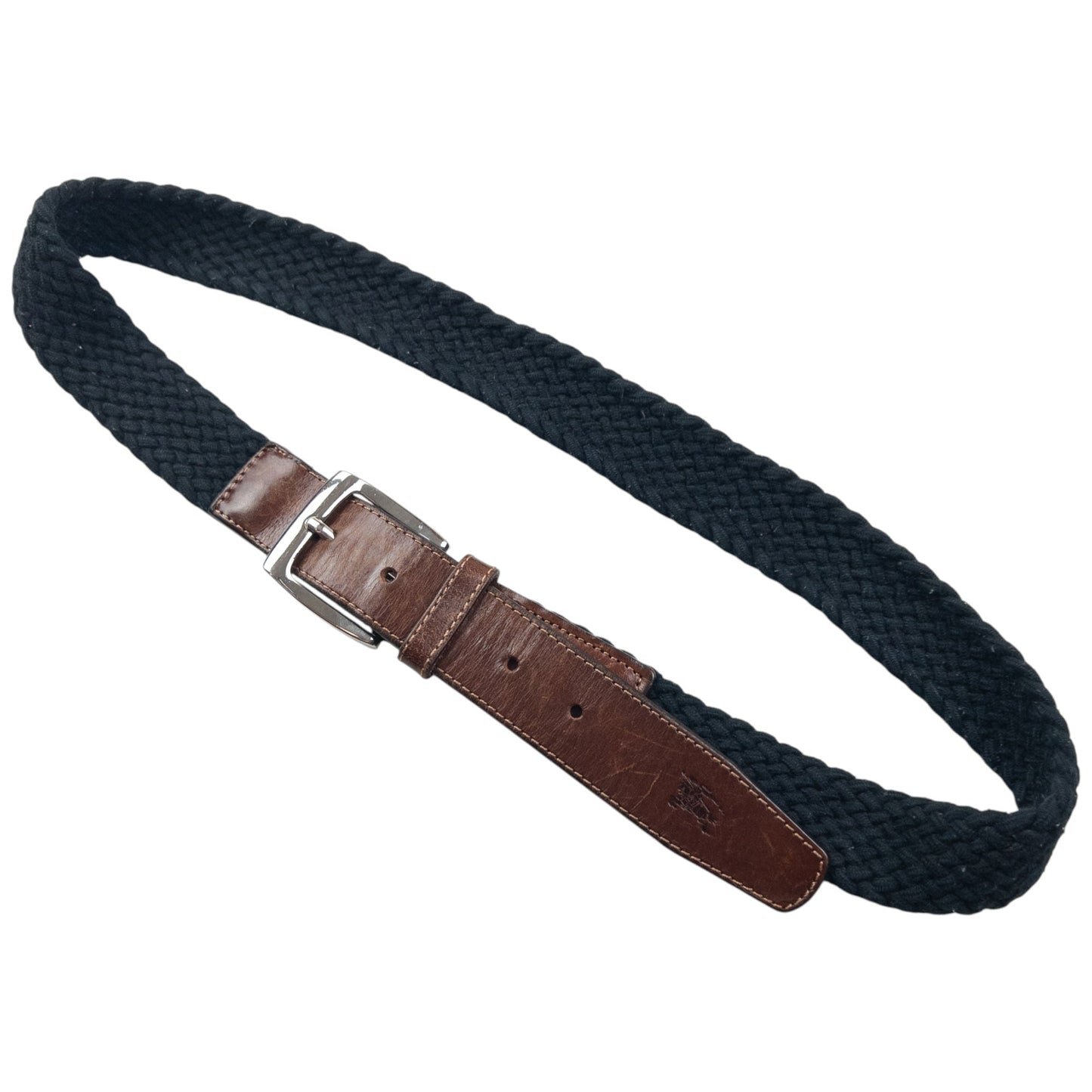 Vintage 2000s Burberry Braided Leather Belt Size L | O/S, Black