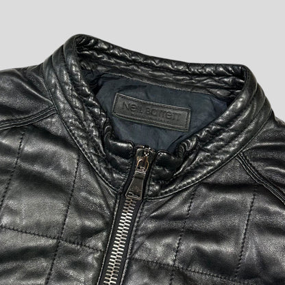 Neil Barrett 00’s Lambskin Leather Moto Puffer Jacket - M/L