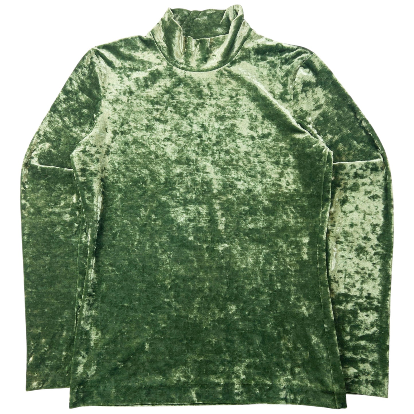 Vintage 2000s Issey Miyake Velour Turtleneck Jumper Womens Size L | Large, Green