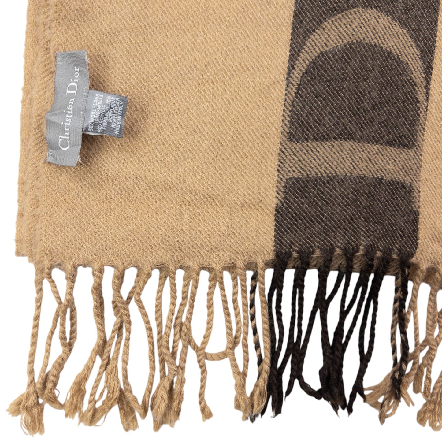 Vintage 2000s Dior Wool Tassel Scarf