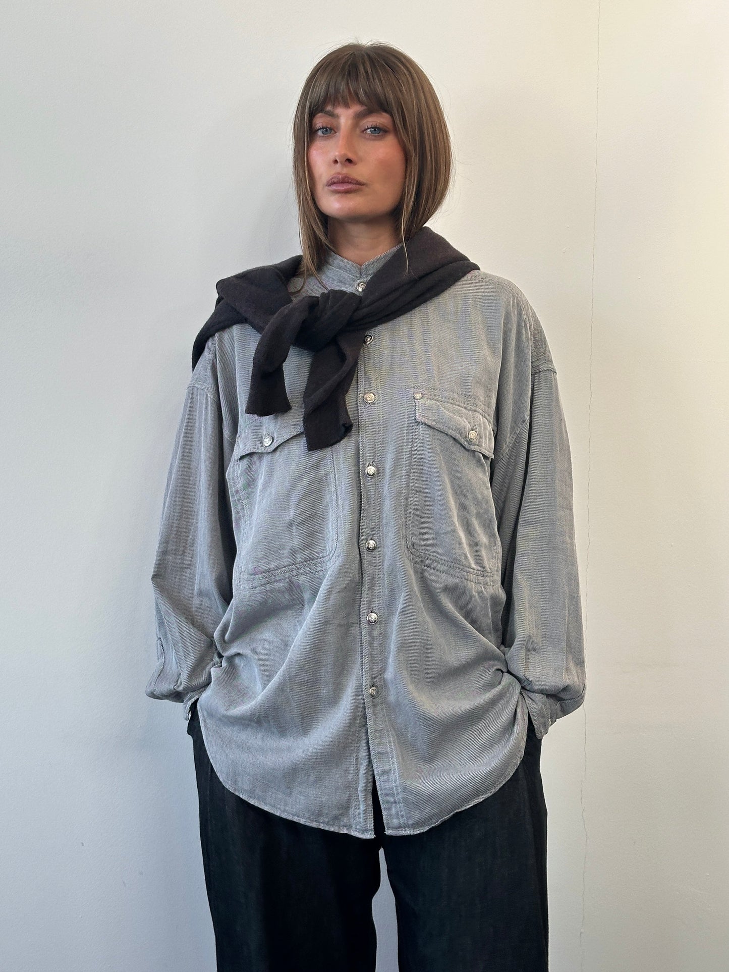 Versace Jeans Couture 1990s Bespoke Medusa Button Shirt - XL