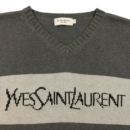 Vintage 2000s YSL Yves Saint Laurent Knit Jumper Size M | Medium, Grey