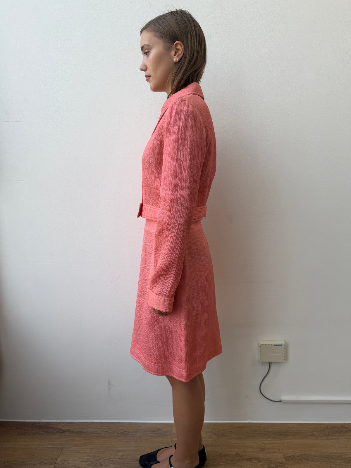 Prada 90s Textured Silk Set | 44, Red