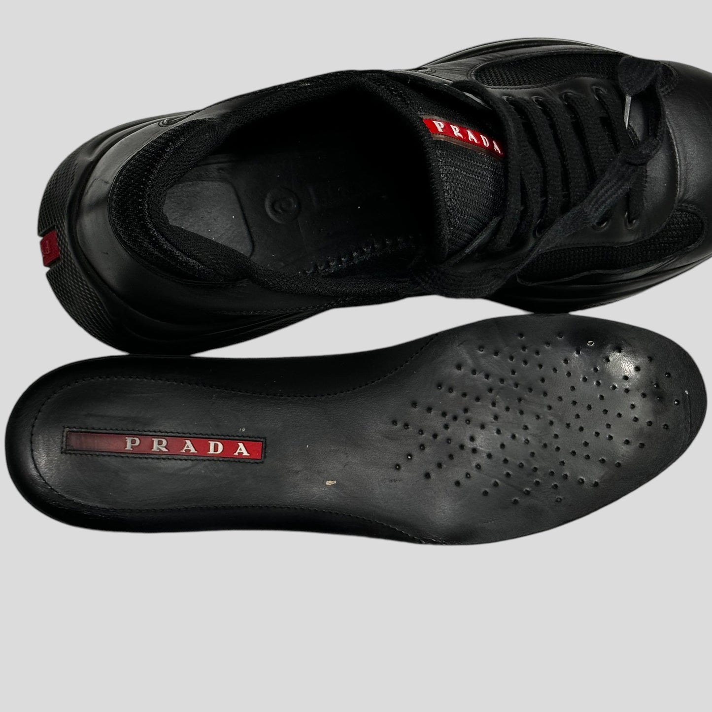 Prada Americas Cups 2023 Triple Black Leather - UK9