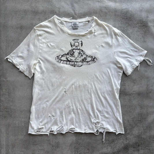 VIVIENNE WESTWOOD DISTRESSED T-SHIRT | O/S, Red