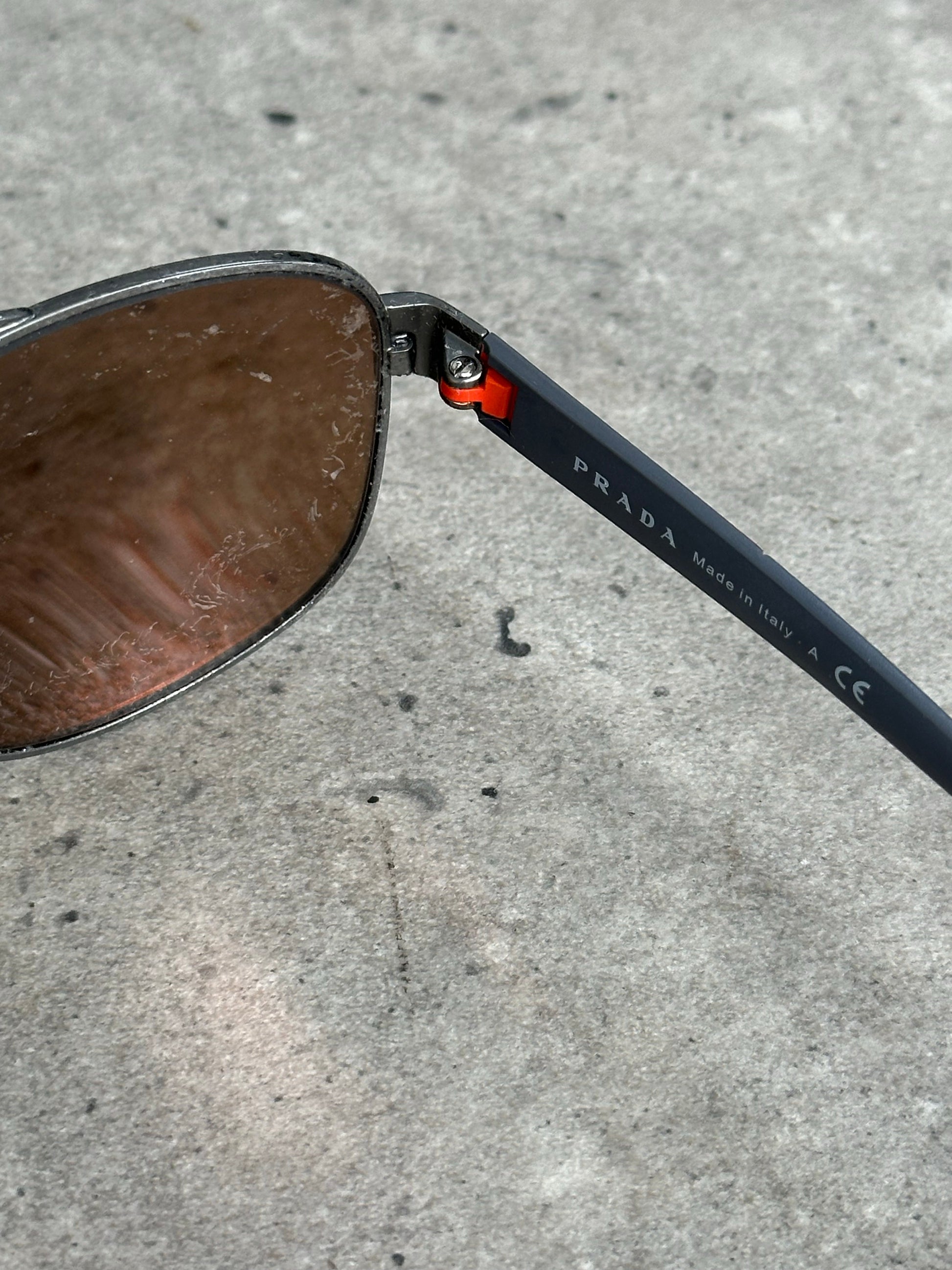 Prada Sport 2000s Aviator Logo Sunglasses