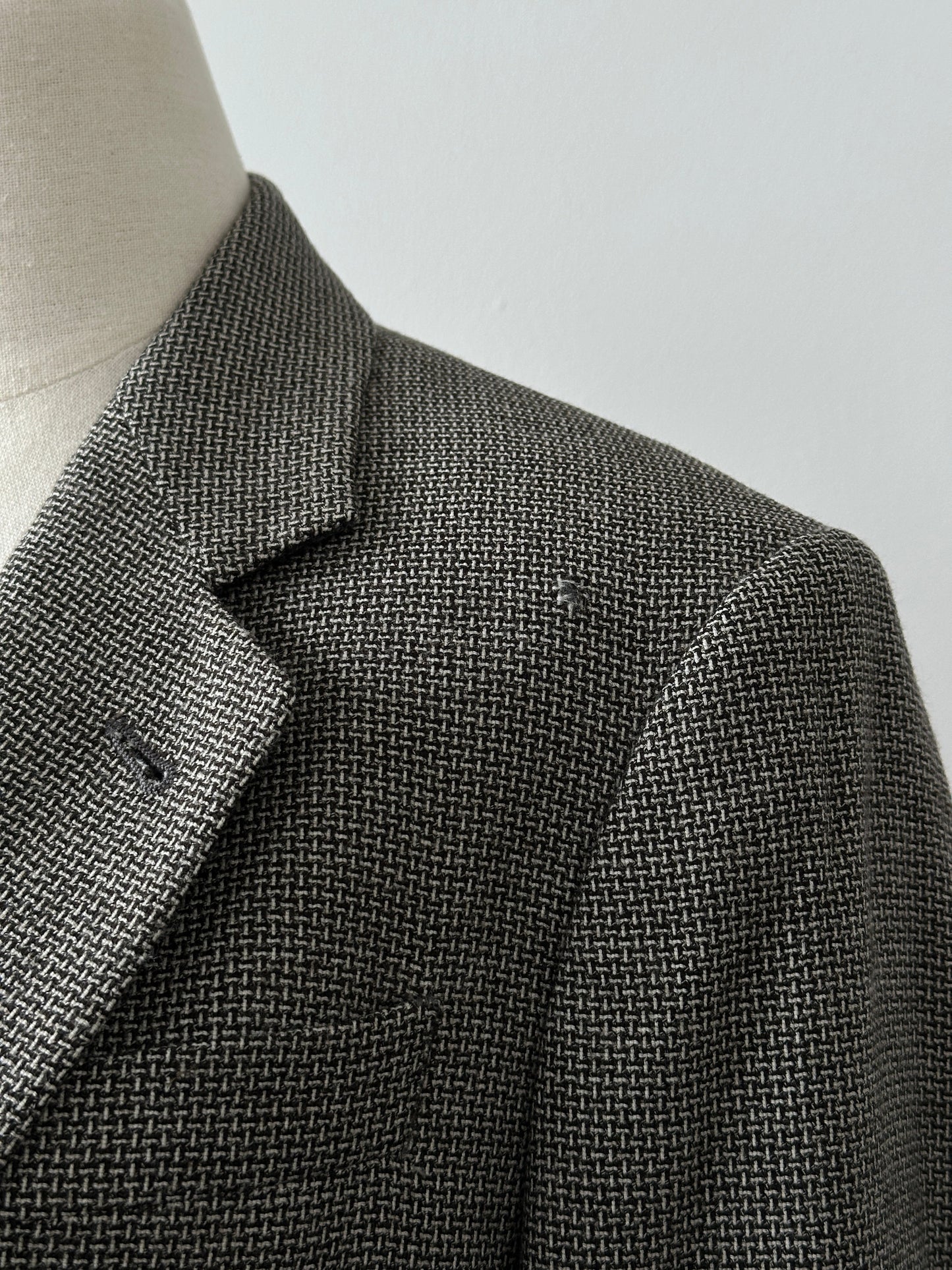 Armani Collezioni 1990s Wool Check Single Breasted Blazer - M