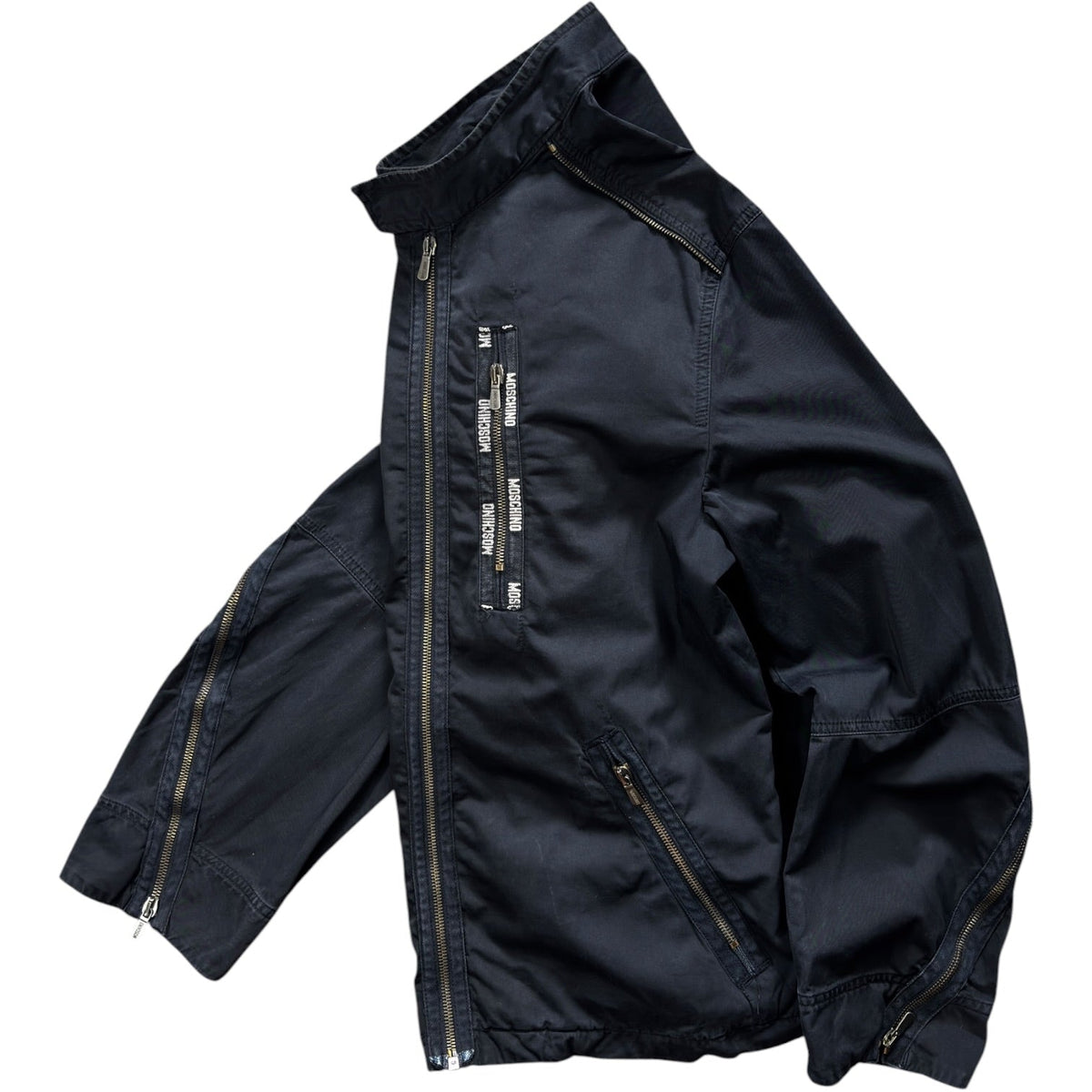 Moschino 00’s Sleeve Zipper Jacket M | Medium, Navy