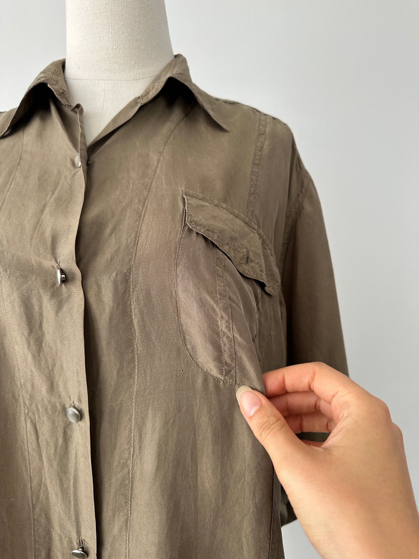 Vintage 1990s Pure Silk Short Sleeve Shirt - XL