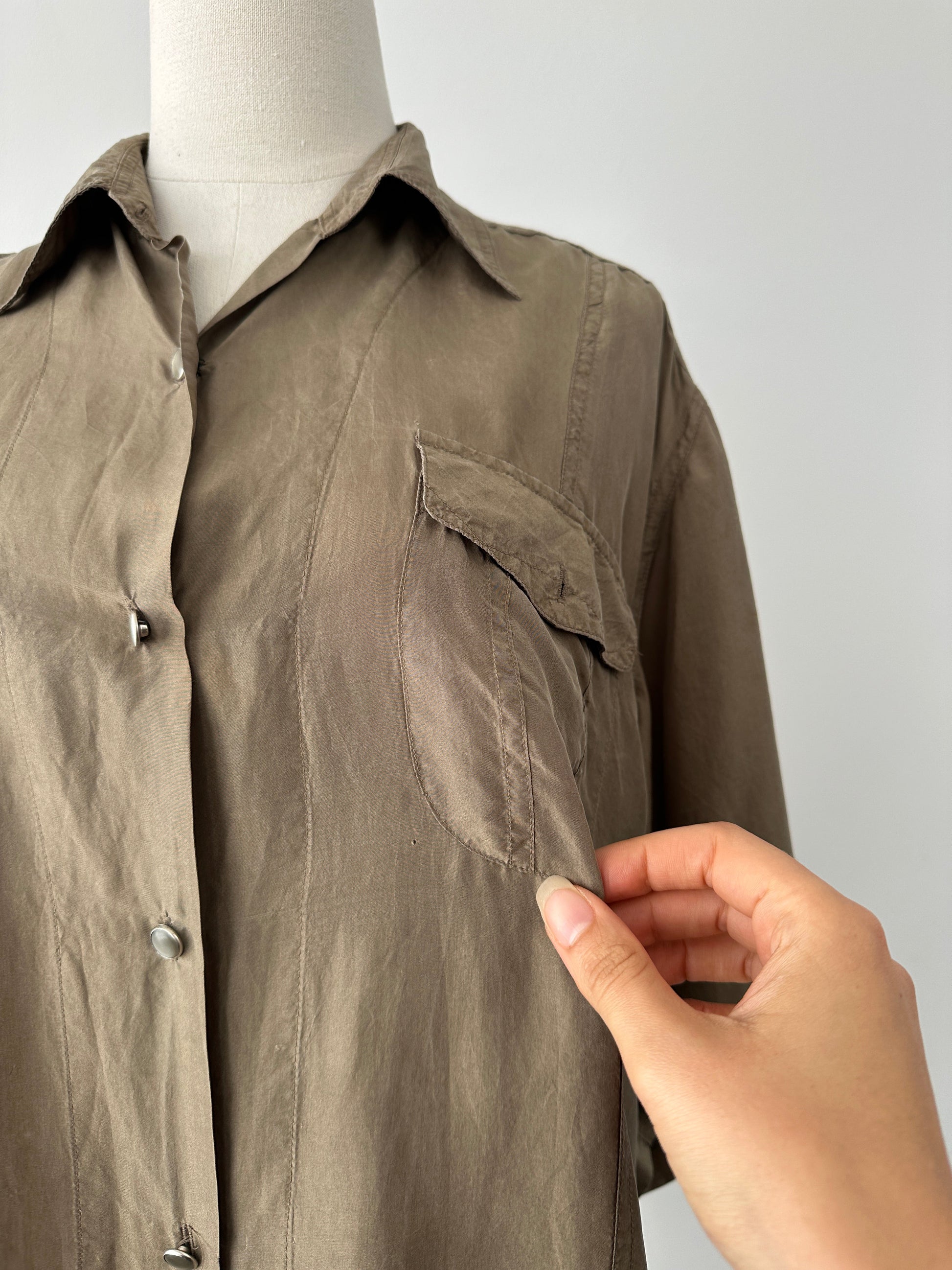 Vintage 1990s Pure Silk Short Sleeve Shirt - XL