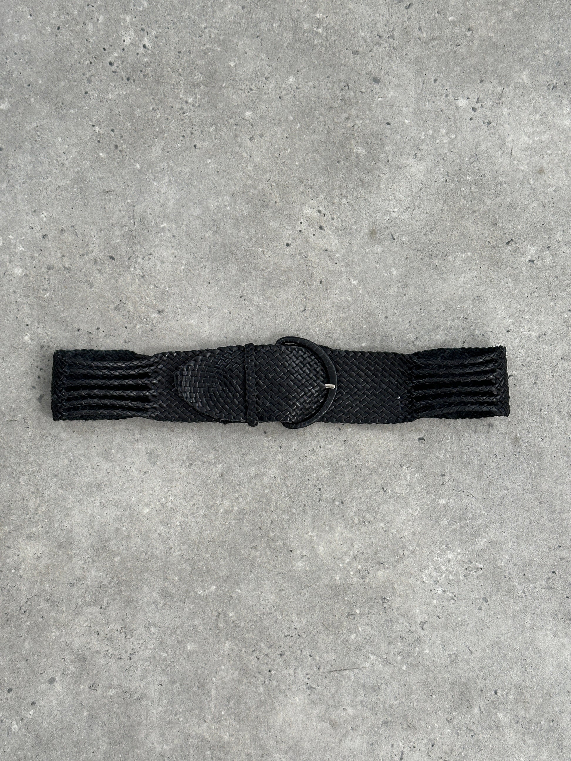 Nicole Farhi 1990s Woven Leather Chunky Belt - One size