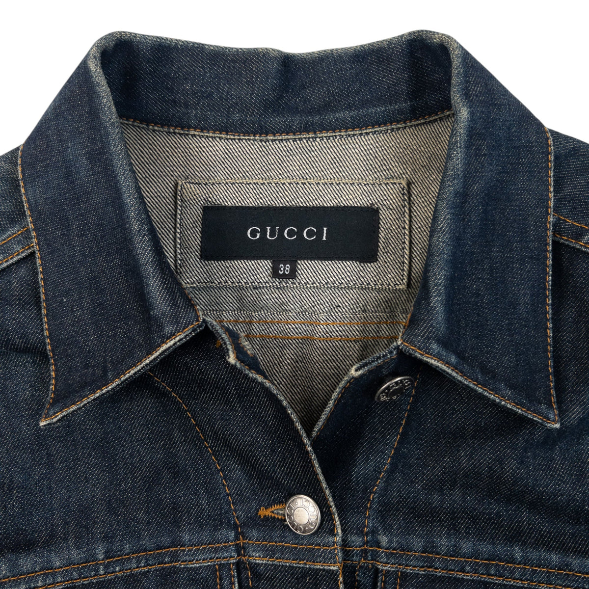 Vintage 2000s Gucci By Tom Ford Button Up Denim Jacket Womens Size S | Small, Navy