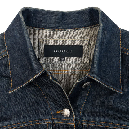 Vintage 2000s Gucci By Tom Ford Button Up Denim Jacket Womens Size S | Small, Navy