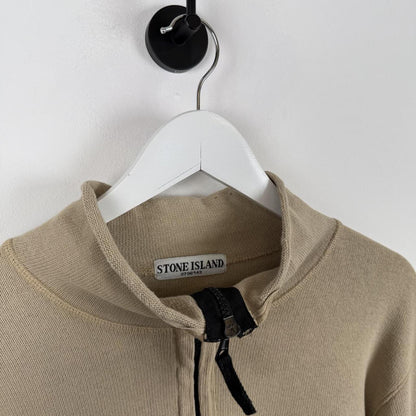 Early 00's Stone Island Quarter Zip Knit Jumper Beige (M) | Medium, Beige