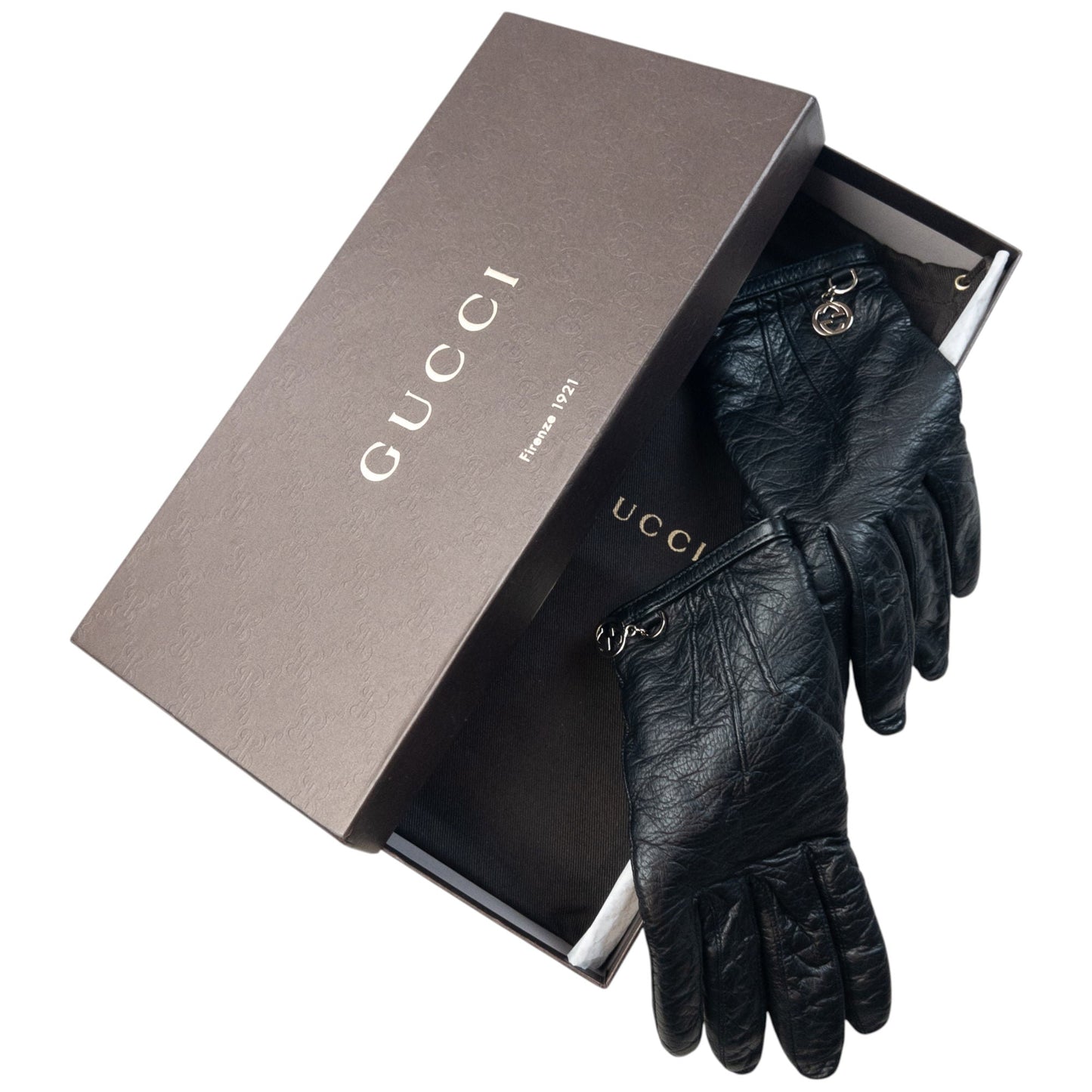Vintage 2000s Gucci Leather Womens Gloves | O/S, Black