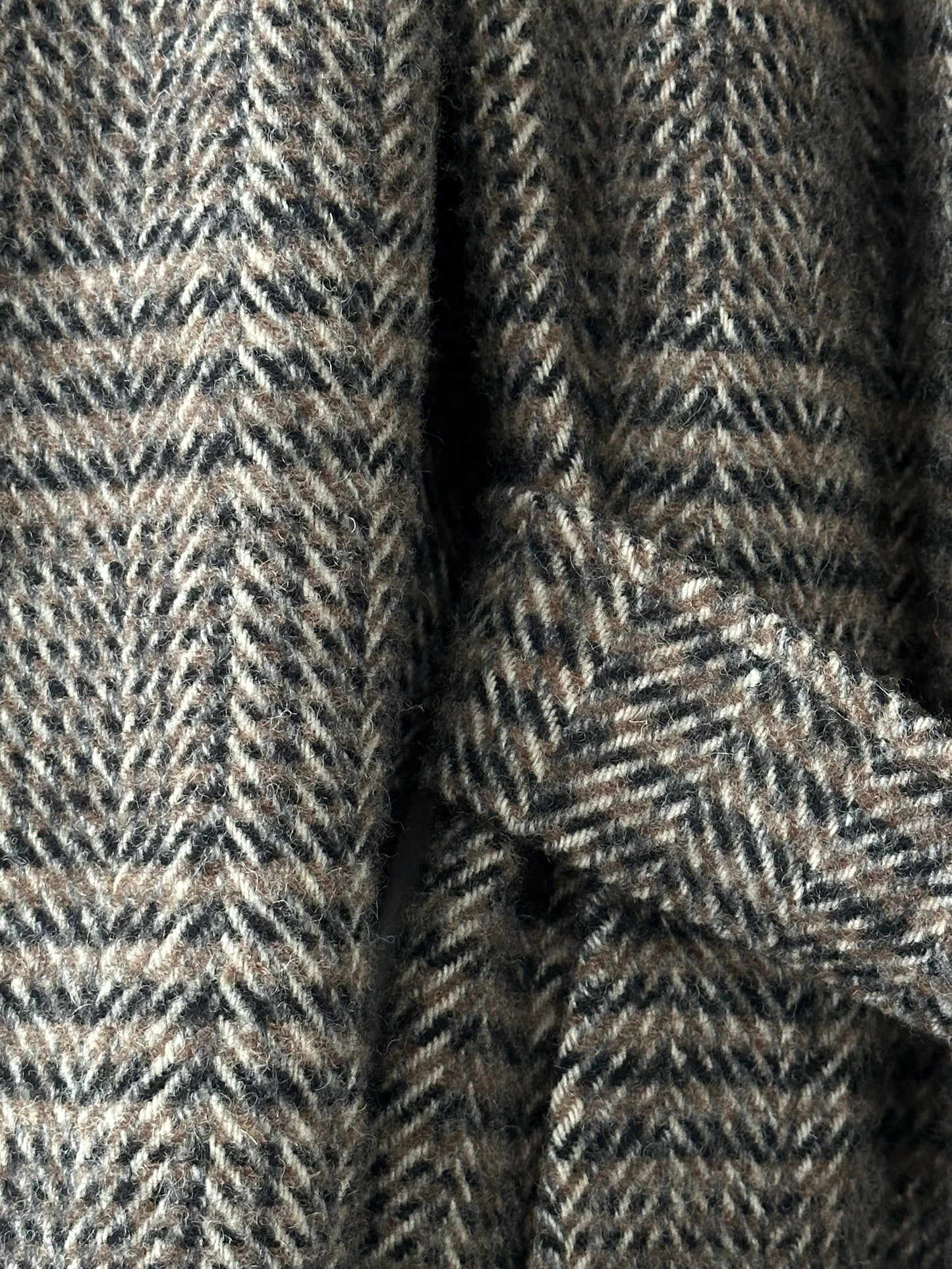 Vintage Wool Check Belted Coat - XL/XXL