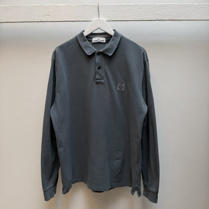 Stone Island Long Sleeve Polo Shirt (XL) | Extra Large, Blue