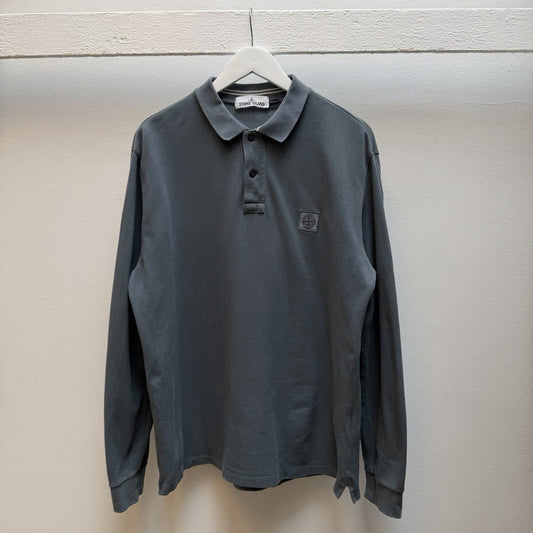 Stone Island Long Sleeve Polo Shirt (XL) | Extra Large, Blue