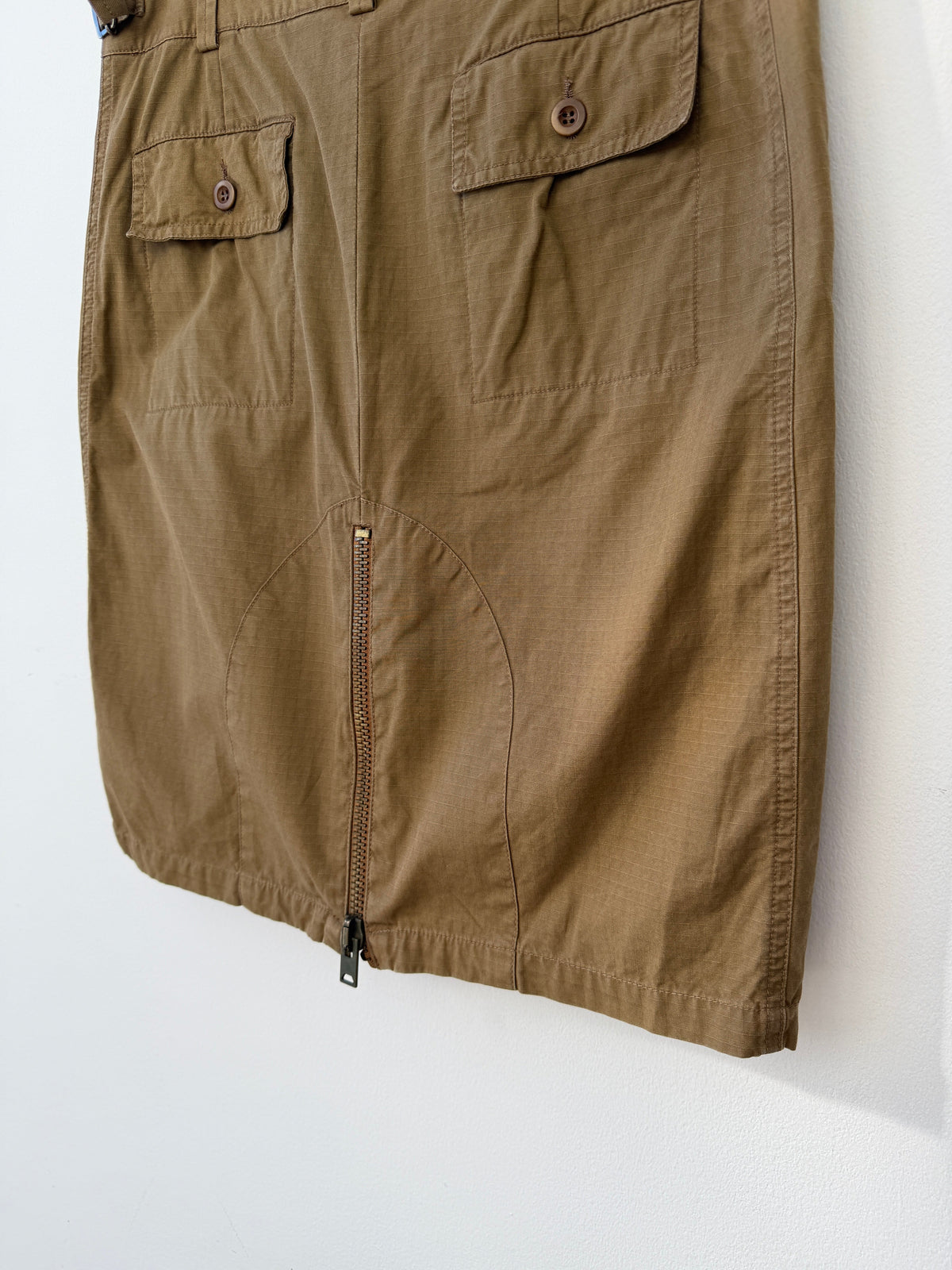 Miu Miu 00s Ripstop Cargo Skirt | Medium, Khaki