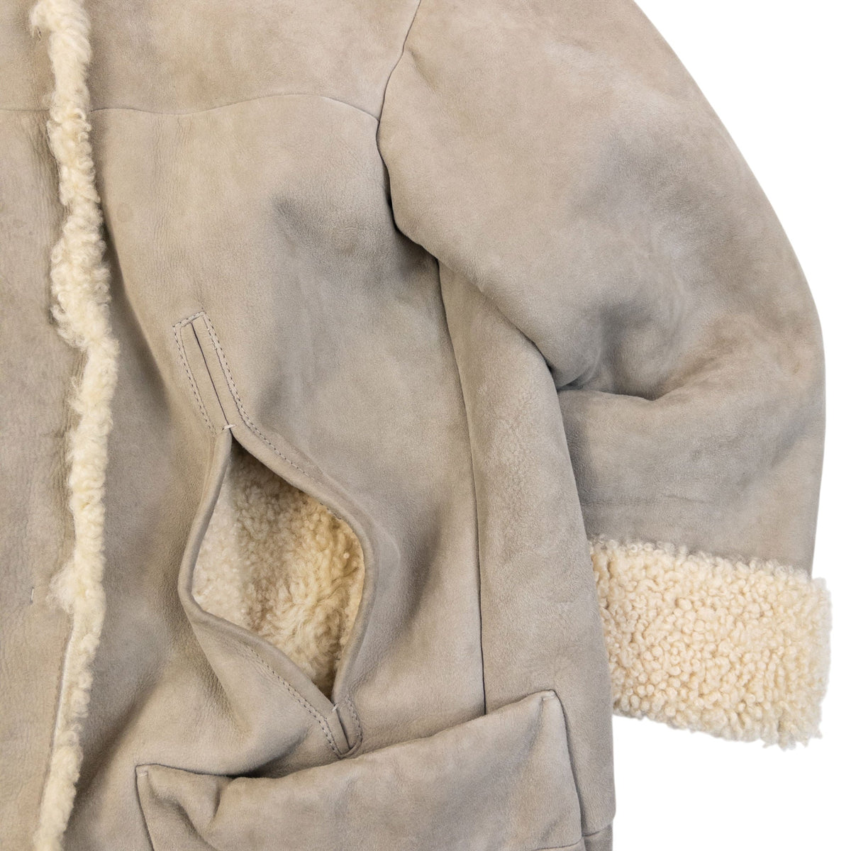 Vintage 2009 Miu Miu Fleece Lined Shearling Jacket Size L | Large, Beige