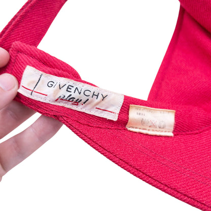 Vintage 90s Givenchy Embroidered Visor Hat | O/S, Pink