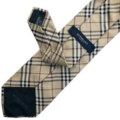 Vintage 2000s Burberry Nova Check Silk Tie | O/S, Beige