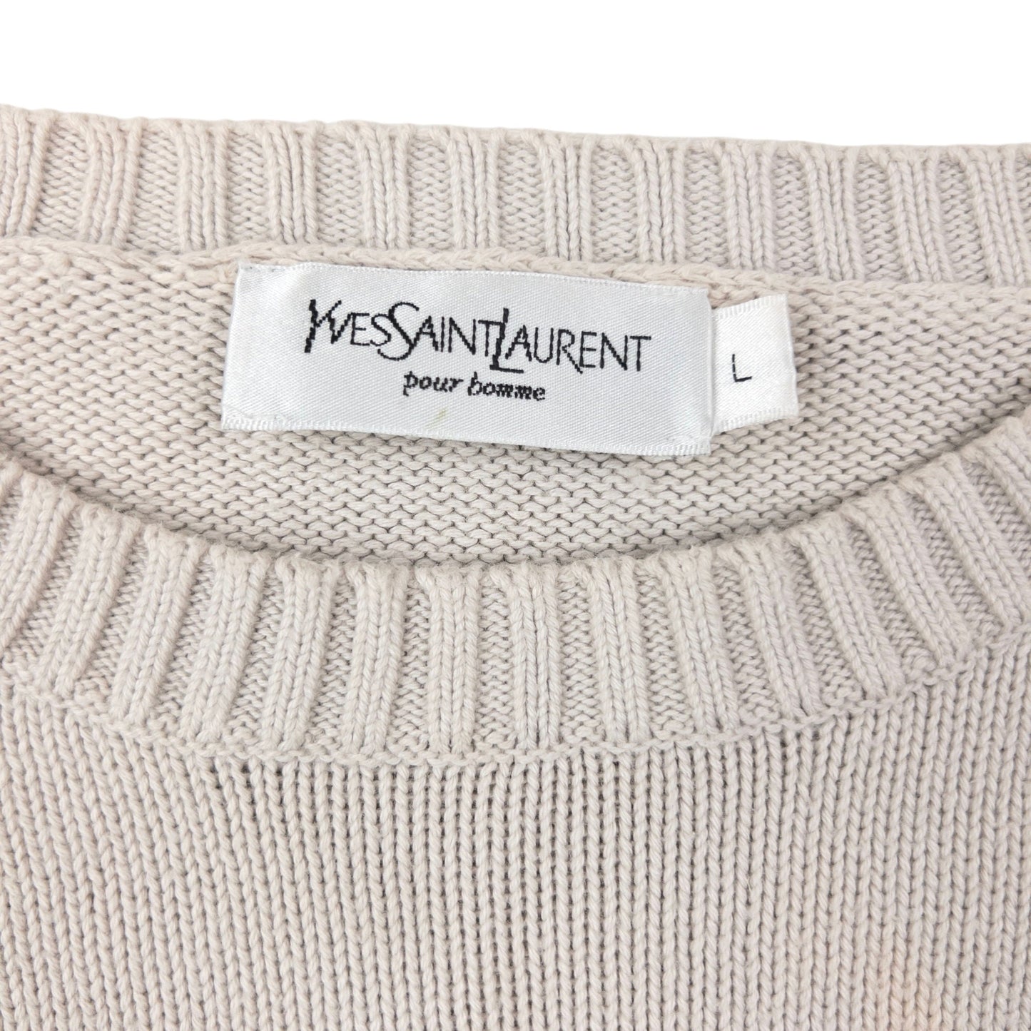 Vintage 2000s YSL Yves Saint Laurent Knit Jumper Size L | Large, Cream