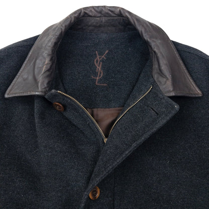 Vintage YSL Yves Saint Laurent Zip Up Wool Jacket Size L