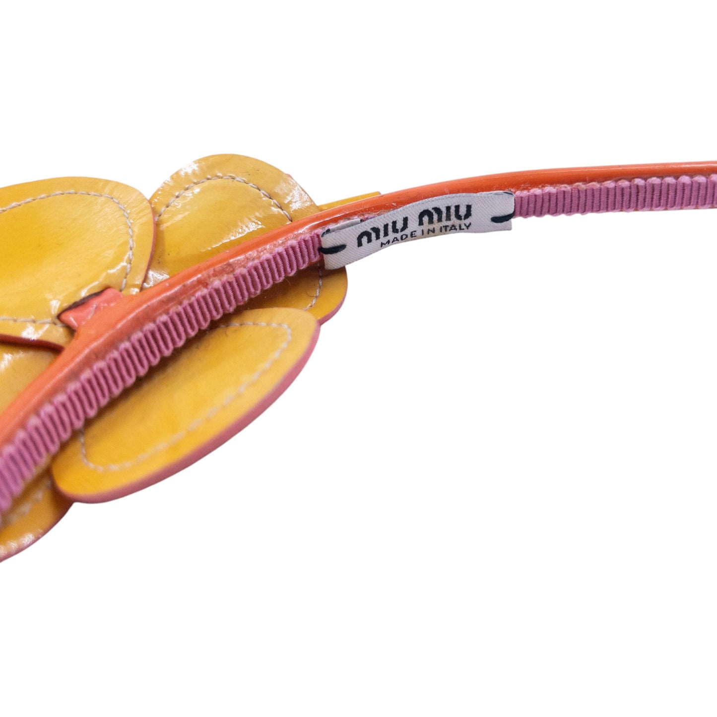 Vintage 2000s Miu Miu Vinyl Flower Headband | O/S, Orange