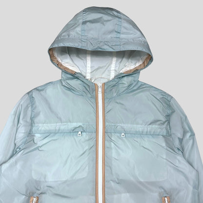 Prada Sport 2009 Baby Blue Cropped Nylon Shimmer Jacket - UK8