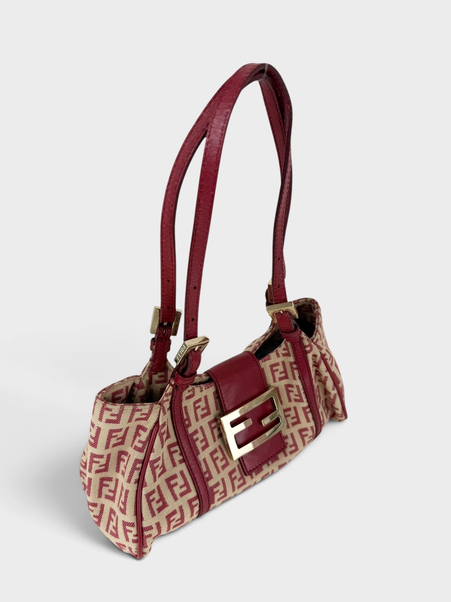 90s Fendi Zucca Red Mini Shoulder Bag | O/S, Multicoloured