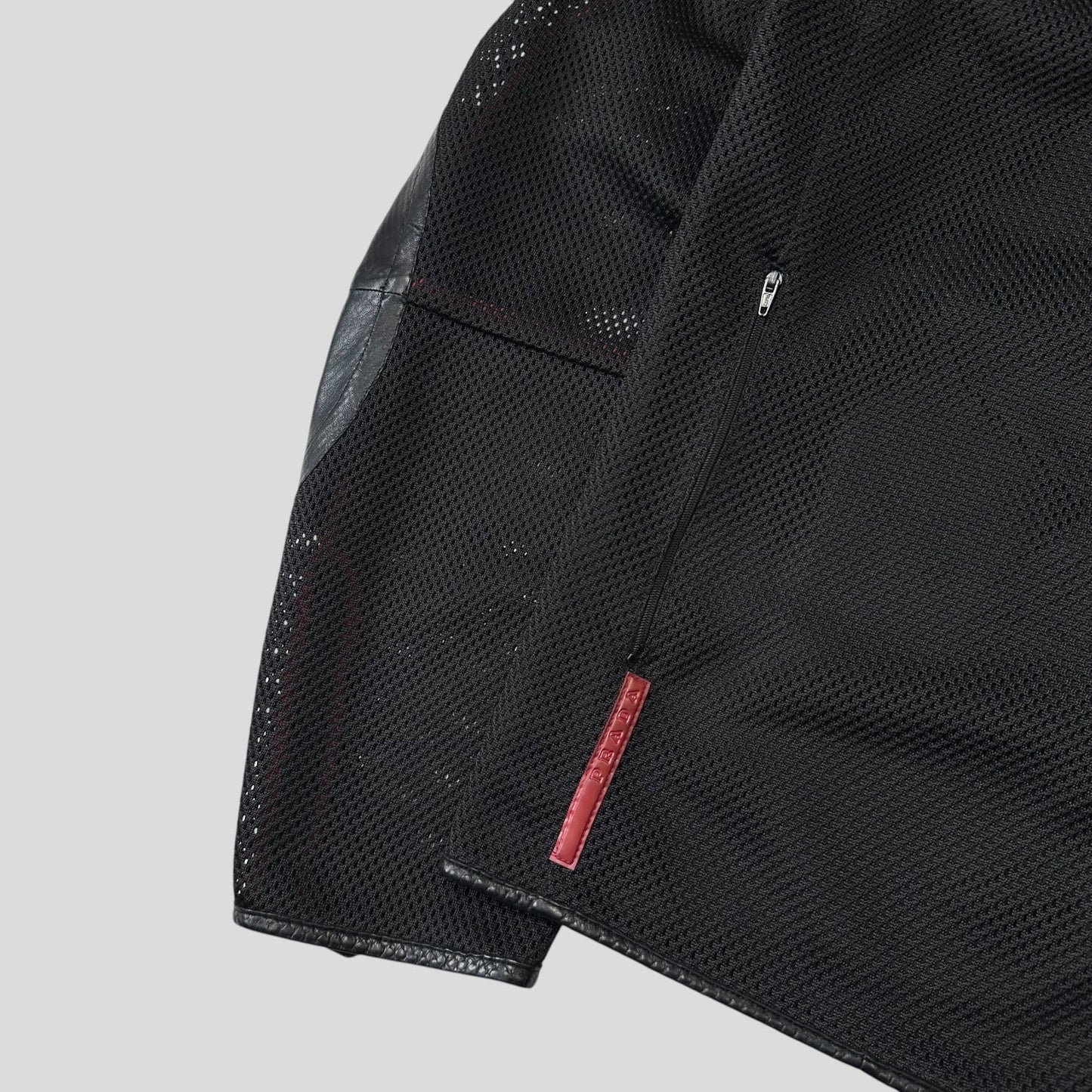 Prada Sport SS00 SAMPLE Mesh + Leather Moto Jacket - IT54 | Default Title, Multicoloured