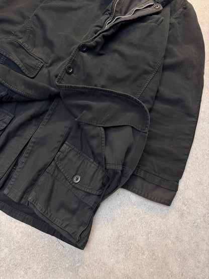 Zucca Double Layered Buckled Hooded Parka Jacket