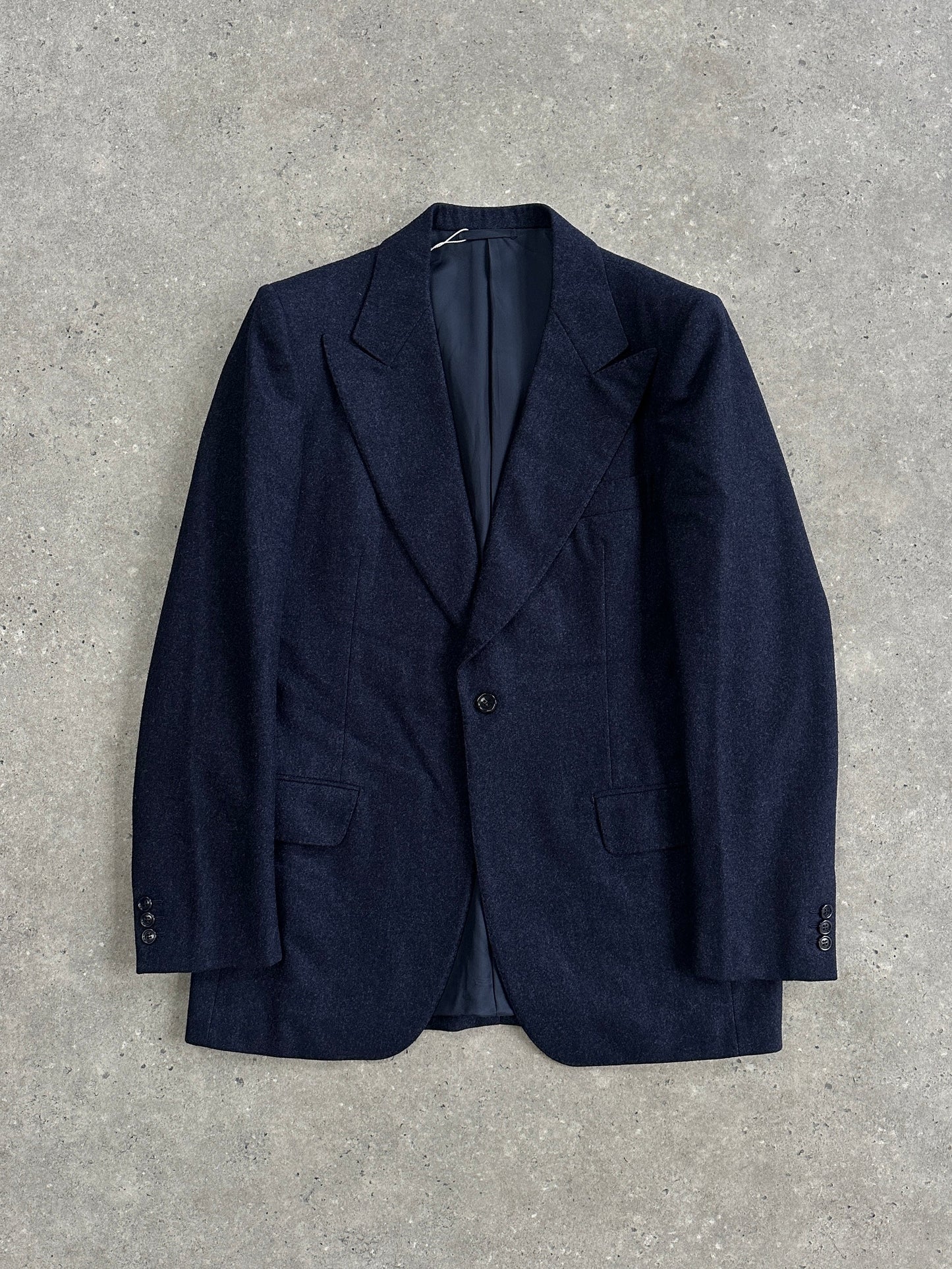 Italian Vintage Pure Brushed Wool Large Lapel Blazer - 40S/M