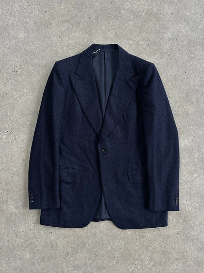 Italian Vintage Pure Brushed Wool Large Lapel Blazer - 40S/M