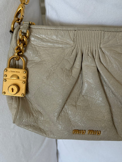 2010s Miu Miu Vitello Charm Mini Shoulder Bag | O/S, Gold