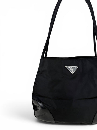 2000s Prada Milano Nylon Mini Tote Bag | O/S, Black